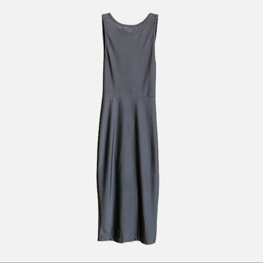 Reverse Cut Out Sleeveless Stainless Steel Gray Dress. Size Medium - Picture 2 of 10